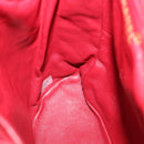 CHANEL Matelasse Chain Hand Bag Lamb Skin Red CC Auth 31892A-22