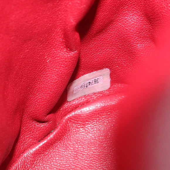 CHANEL Matelasse Chain Hand Bag Lamb Skin Red CC Auth 31892A