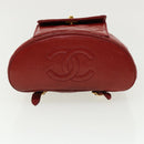 CHANEL Matelasse Chain Hand Bag Lamb Skin Red CC Auth 31892A-5