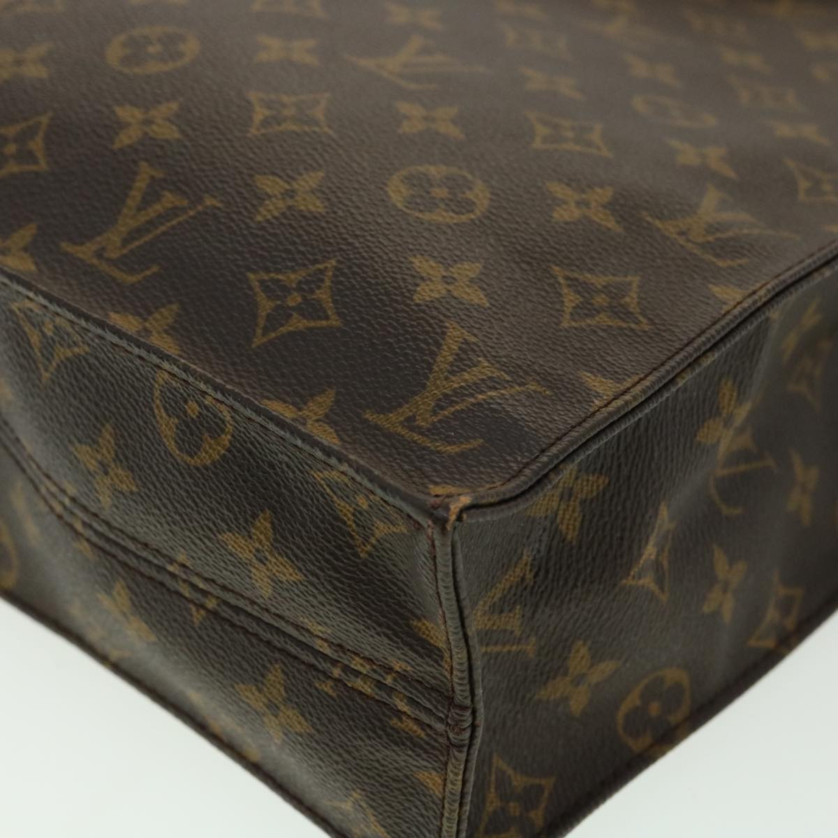 LOUIS VUITTON Monogram Sac Plat Hand Bag M51140 LV Auth 31922