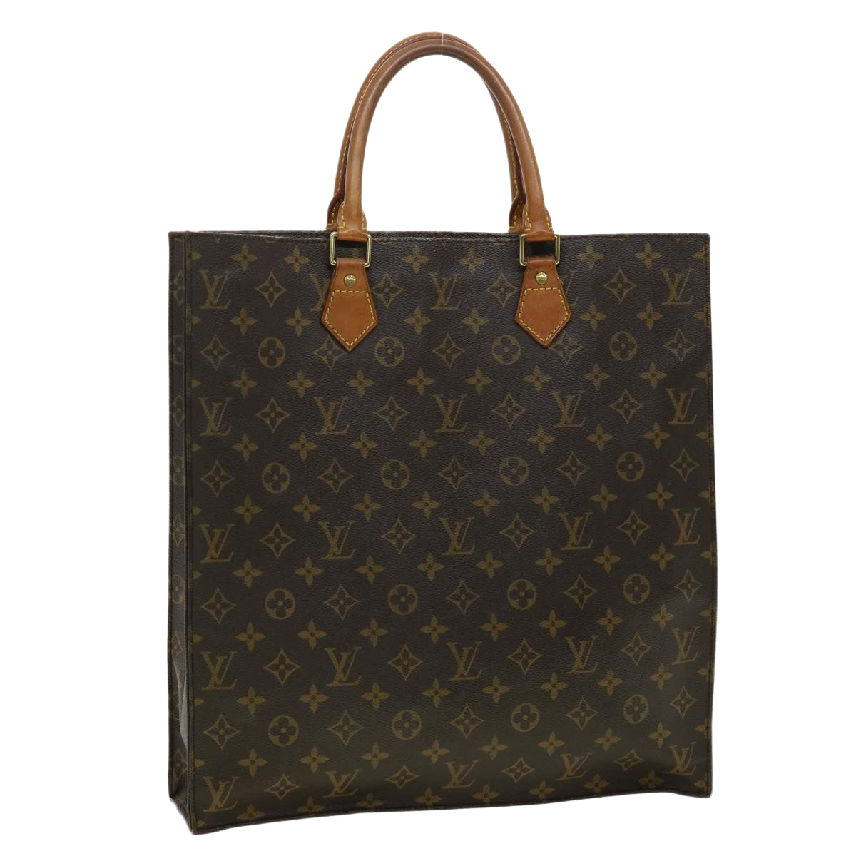 LOUIS VUITTON Monogram Sac Plat Hand Bag M51140 LV Auth 31922