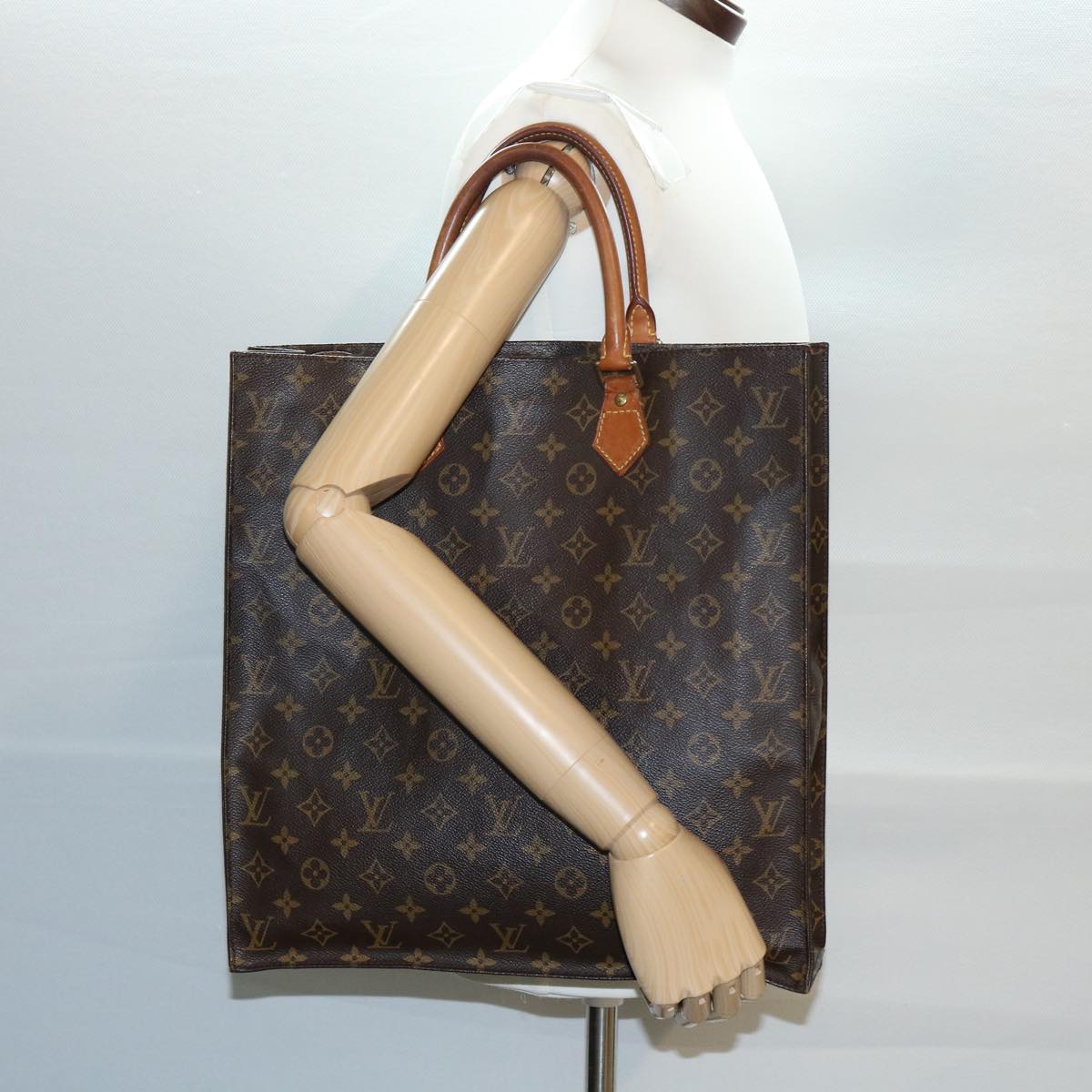 LOUIS VUITTON Monogram Sac Plat Hand Bag M51140 LV Auth 31922