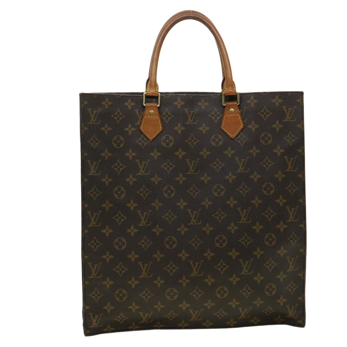 LOUIS VUITTON Monogram Sac Plat Hand Bag M51140 LV Auth 31922