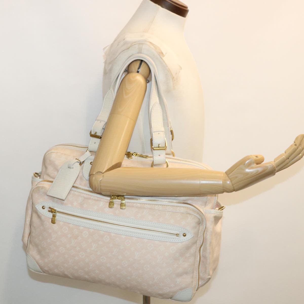 LOUIS VUITTON Monogram Mini Lin Sac Arange Shoulder Bag Rose M95255 Auth 31948