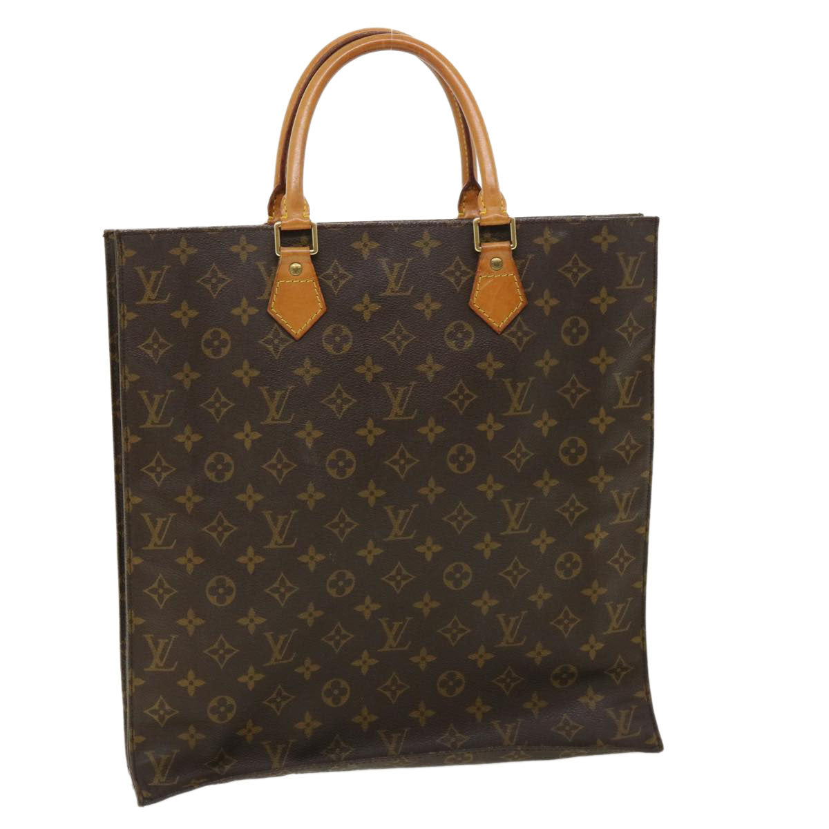 LOUIS VUITTON Monogram Sac Plat Hand Bag M51140 LV Auth 32068