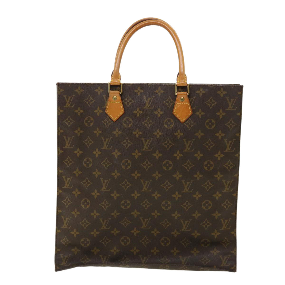 LOUIS VUITTON Monogram Sac Plat Hand Bag M51140 LV Auth 32068