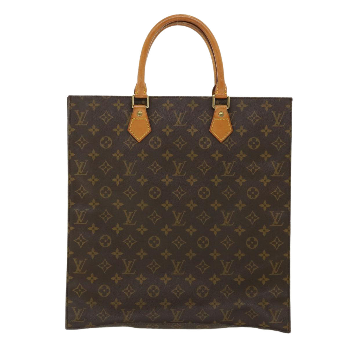 LOUIS VUITTON Monogram Sac Plat Hand Bag M51140 LV Auth 32068