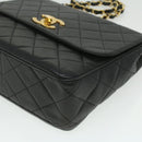 CHANEL Big Matelasse Turn Lock Shoulder Bag Caviar Skin Black CC Auth 32155A-14