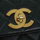 CHANEL Big Matelasse Turn Lock Shoulder Bag Caviar Skin Black CC Auth 32155A-18