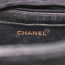 CHANEL Big Matelasse Turn Lock Shoulder Bag Caviar Skin Black CC Auth 32155A-10
