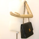 CHANEL Big Matelasse Turn Lock Shoulder Bag Caviar Skin Black CC Auth 32155A-26