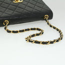 CHANEL Big Matelasse Turn Lock Shoulder Bag Caviar Skin Black CC Auth 32155A-7