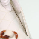 CHANEL Matelasse Turn Lock Shoulder Bag Lamb Skin Brown White CC Auth 32160A-18