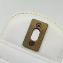 CHANEL Matelasse Turn Lock Shoulder Bag Lamb Skin Brown White CC Auth 32160A-8