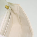 CHANEL Matelasse Turn Lock Shoulder Bag Lamb Skin Brown White CC Auth 32160A-22