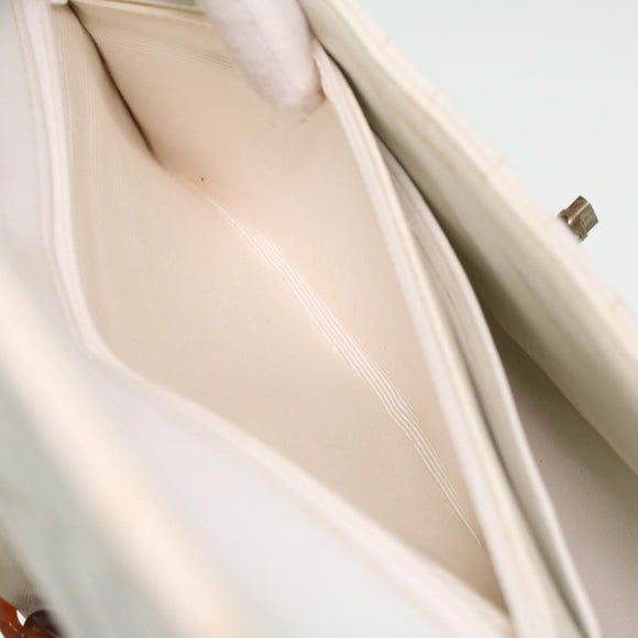 CHANEL Matelasse Turn Lock Shoulder Bag Lamb Skin Brown White CC Auth 32160A