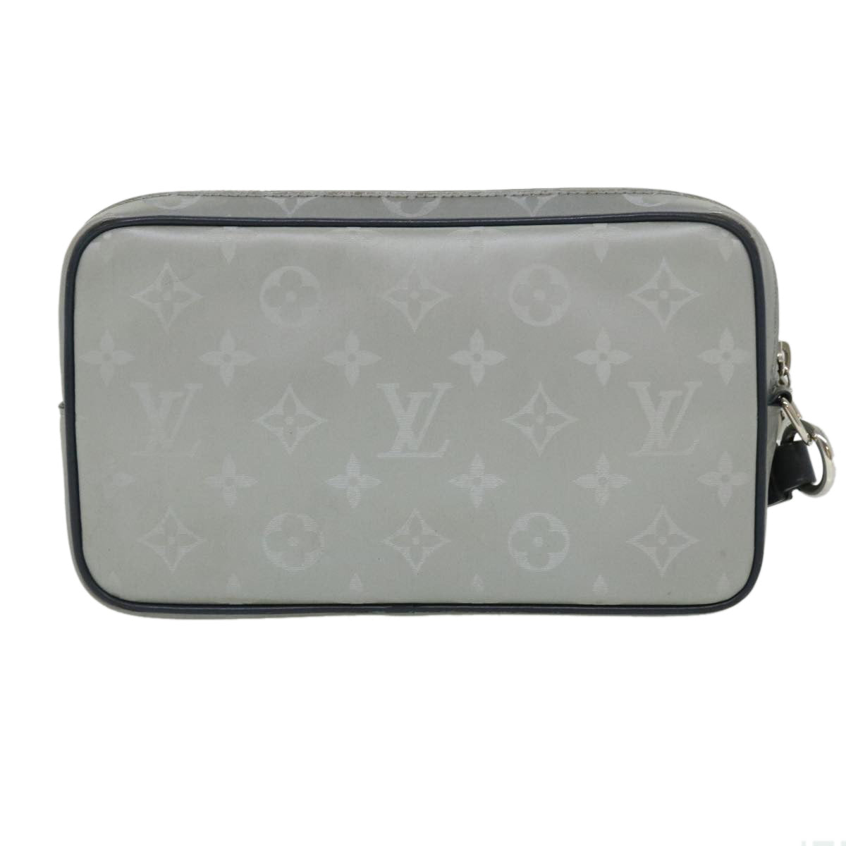 LOUIS VUITTON Monogram satellite alpha Clutch Bag Silver M44171 LV Auth 32344A - 0