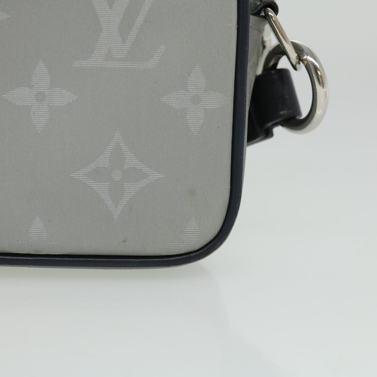 LOUIS VUITTON Monogram satellite alpha Clutch Bag Silver M44171 LV Auth 32344A