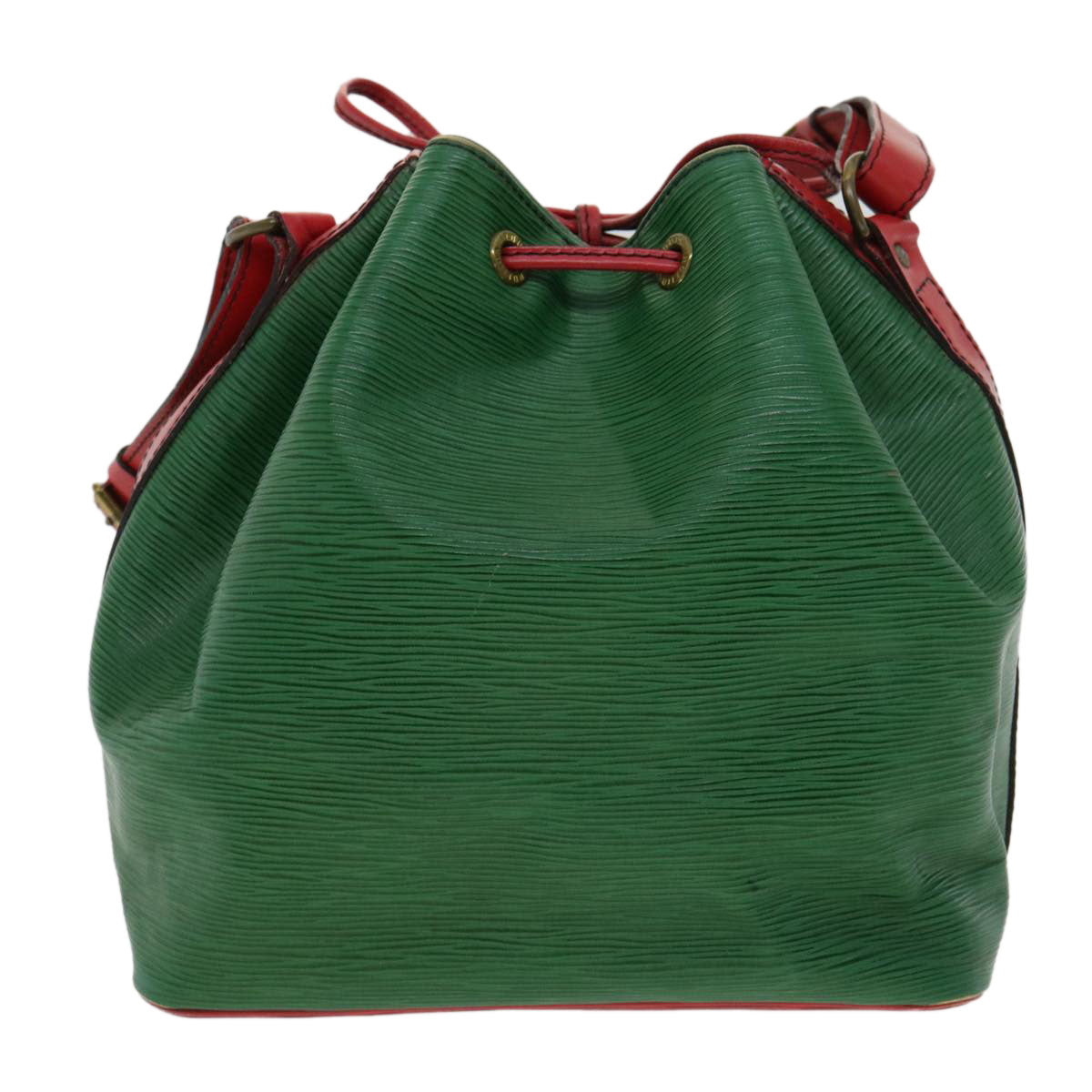 LOUIS VUITTON Epi Petit Noe Bicolor Shoulder Bag Green Red M44147 LV Auth 32346