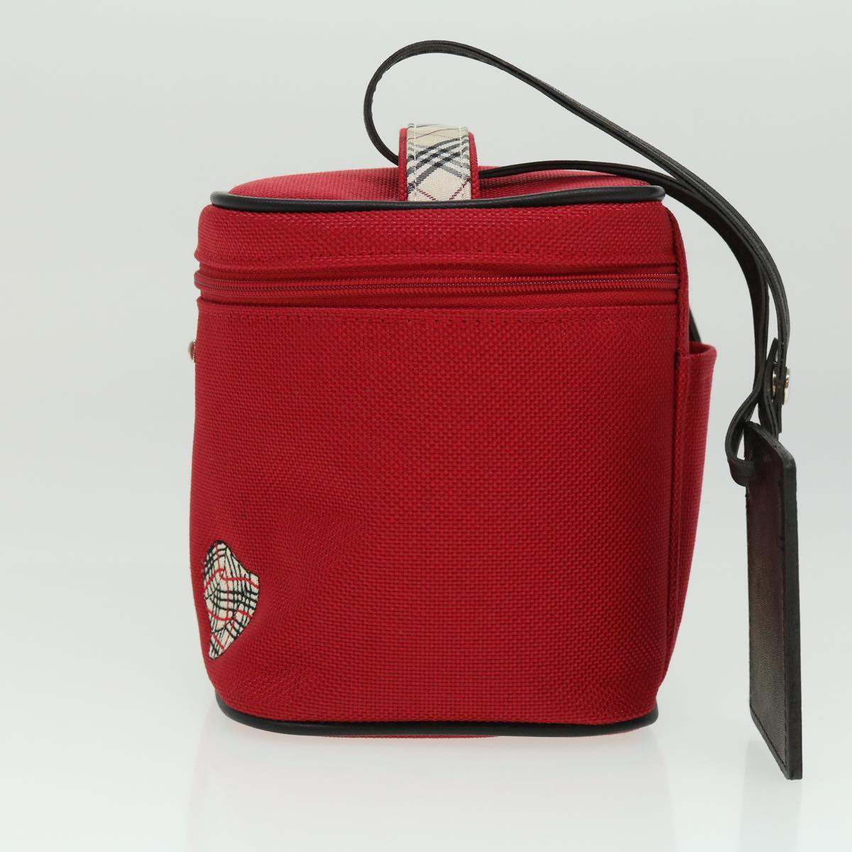 BURBERRY Pouch Canvas Red Auth 32364