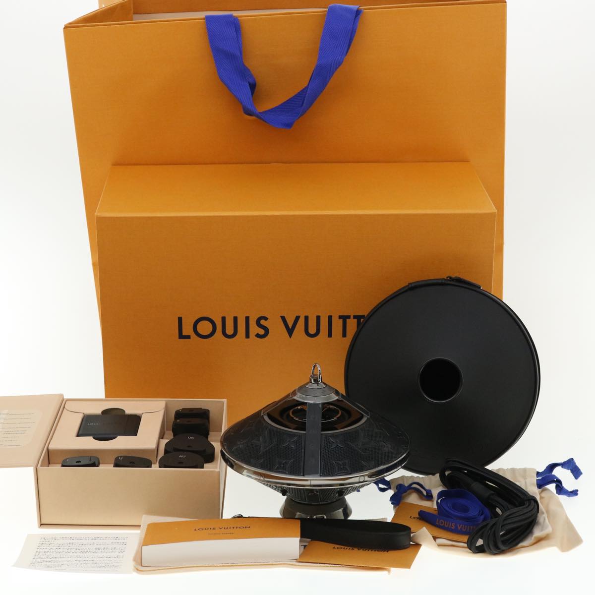 LOUIS VUITTON Monogram Horizon light-up speaker object Black QAC000 Auth 32374A