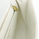 CHANEL Matelasse Pair Shoulder Bag Lamb Skin White CC Auth 32416A-23