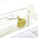 CHANEL Matelasse Pair Shoulder Bag Lamb Skin White CC Auth 32416A-25