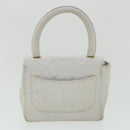 CHANEL Matelasse Pair Shoulder Bag Lamb Skin White CC Auth 32416A-30