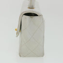CHANEL Matelasse Pair Shoulder Bag Lamb Skin White CC Auth 32416A-31