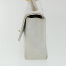 CHANEL Matelasse Pair Shoulder Bag Lamb Skin White CC Auth 32416A-4