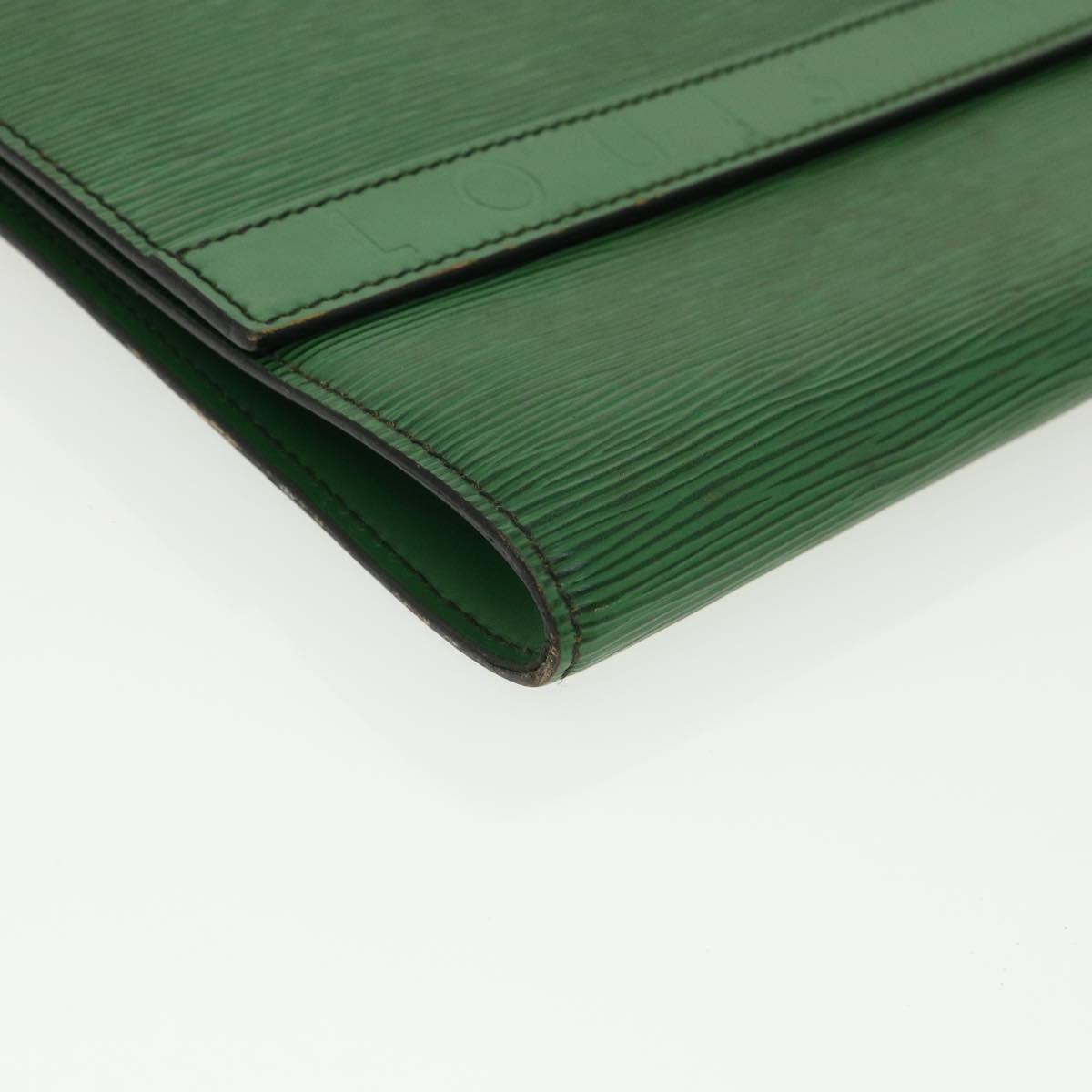 LOUIS VUITTON Epi Document case Clutch Bag Green LV Auth 32423