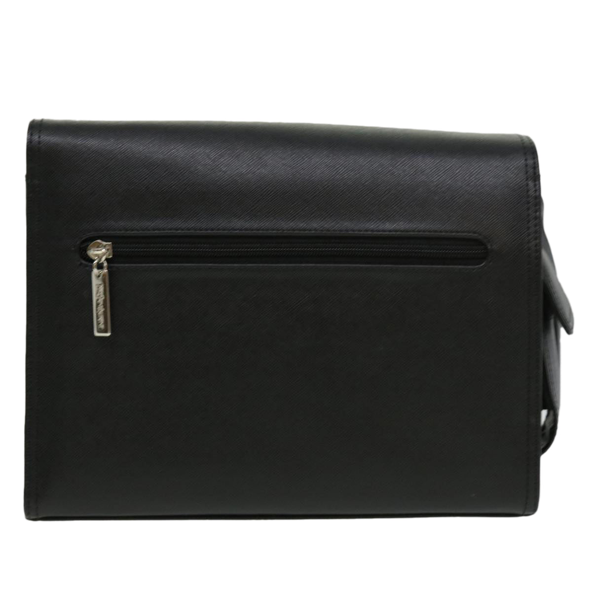 SAINT LAURENT Clutch Bag Leather Black Auth 32493