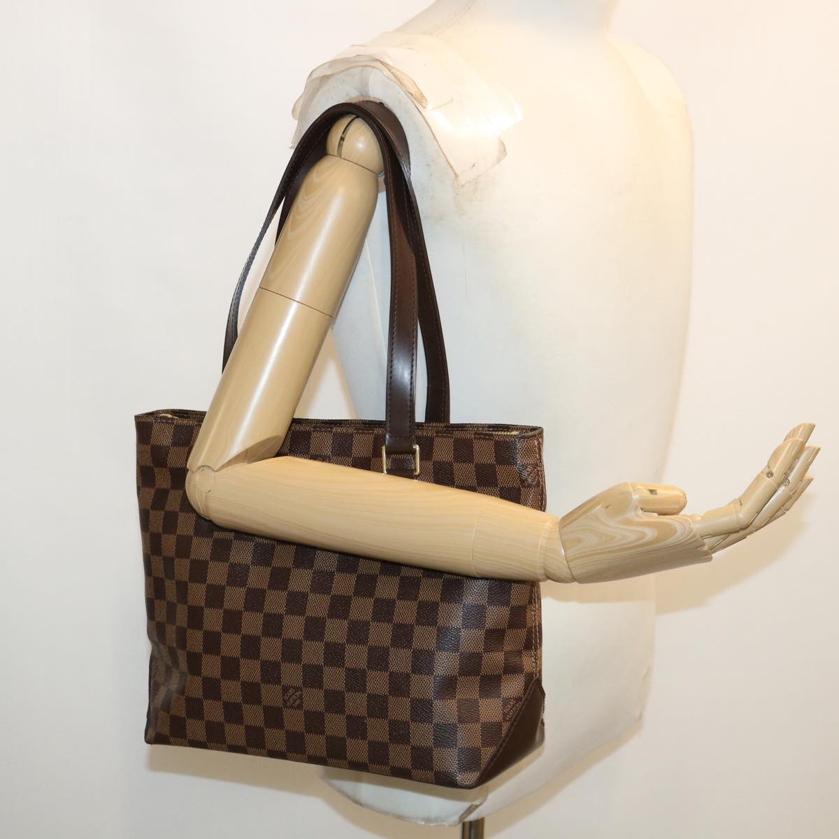 LOUIS VUITTON Damier Ebene Cabas Piano Tote Bag SPO M51148 LV Auth 32631