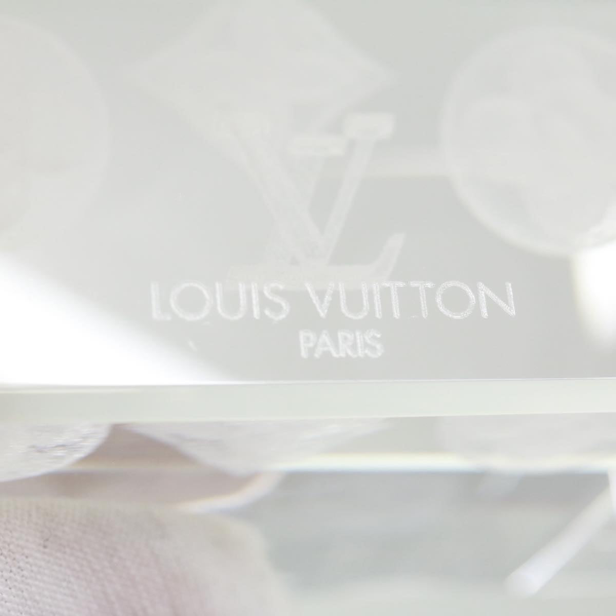 LOUIS VUITTON Monogram Pattern Paper weight Glass VIP only Clear LV Auth 32660A