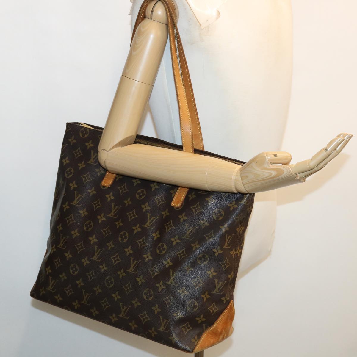 LOUIS VUITTON Monogram Cabas Mezzo Tote Bag M51151 LV Auth 32679