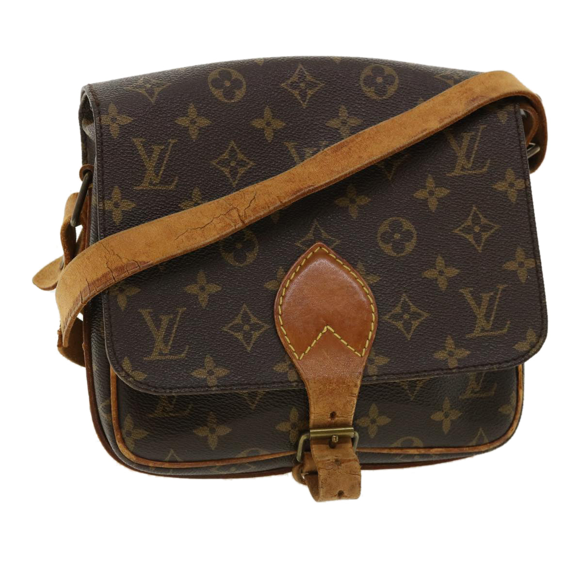 LOUIS VUITTON Monogram Cartouchiere GM Shoulder Bag M51252 LV Auth 32742