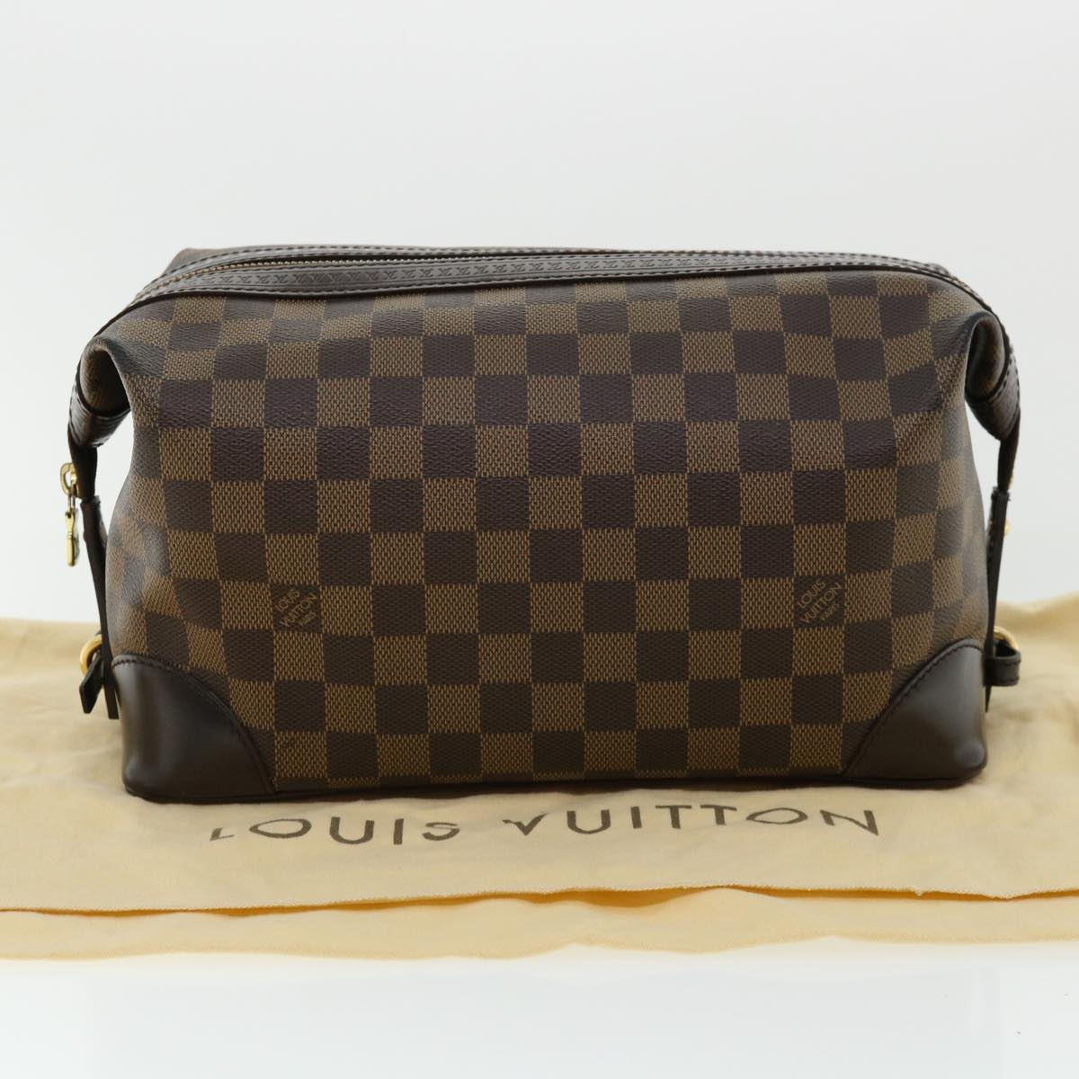 LOUIS VUITTON Damier Ebene Vaslab Wash Clutch Bag N41538 LV Auth 32757