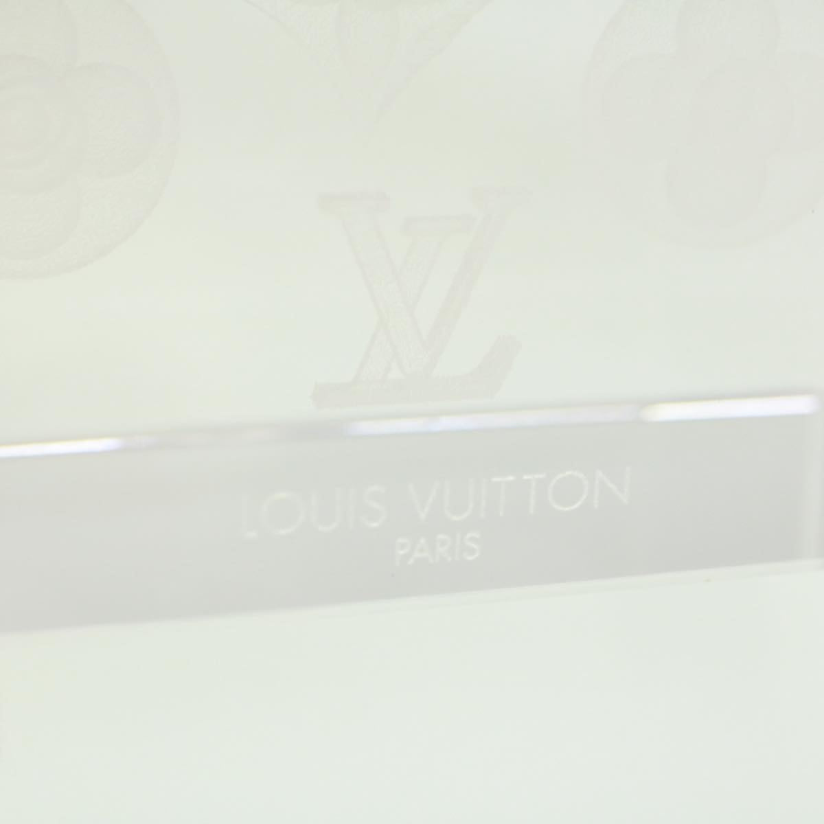 LOUIS VUITTON Monogram Pattern Paper weight Glass VIP only Clear LV Auth 32771A