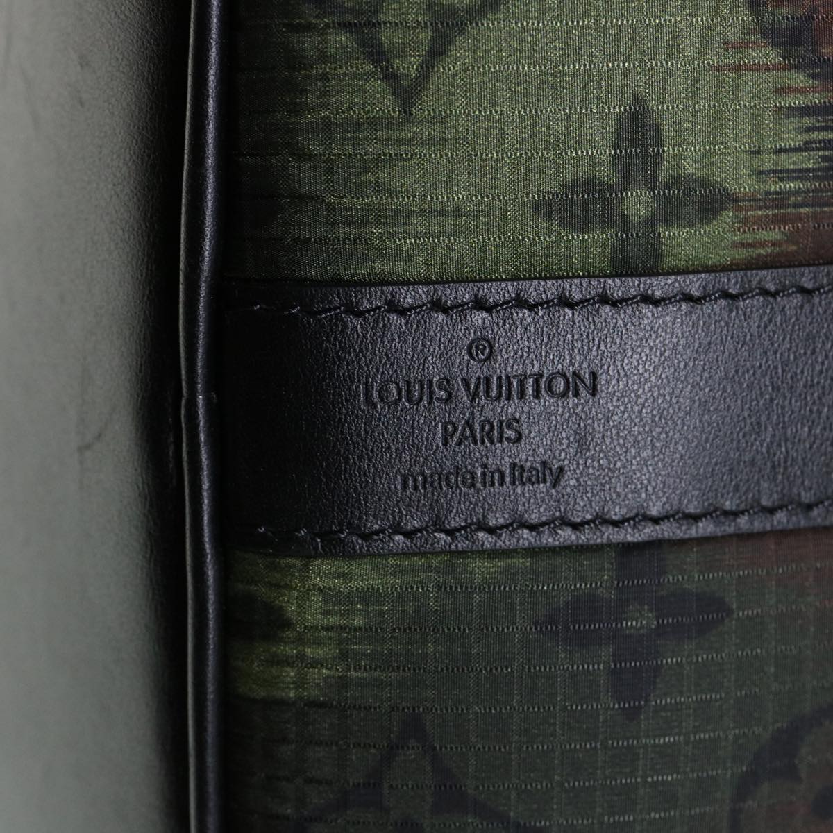 LOUIS VUITTON Camouflage Keepall Bandouliere 50 Boston Bag M56416 Auth 32799A