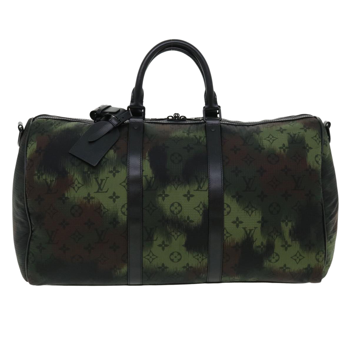 LOUIS VUITTON Camouflage Keepall Bandouliere 50 Boston Bag M56416 Auth 32799A