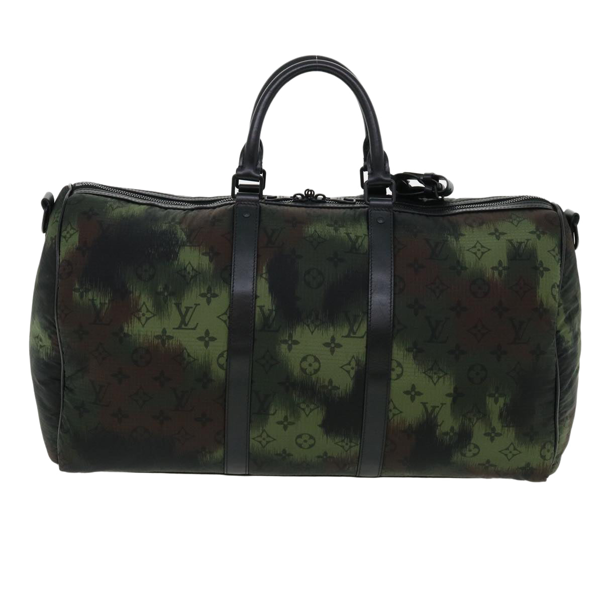 LOUIS VUITTON Camouflage Keepall Bandouliere 50 Boston Bag M56416 Auth 32799A