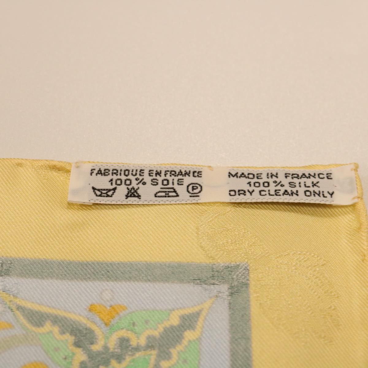 HERMES Carre 90 Scarf Silk ""CIELS BYZANTINS"" Yellow Auth 32800