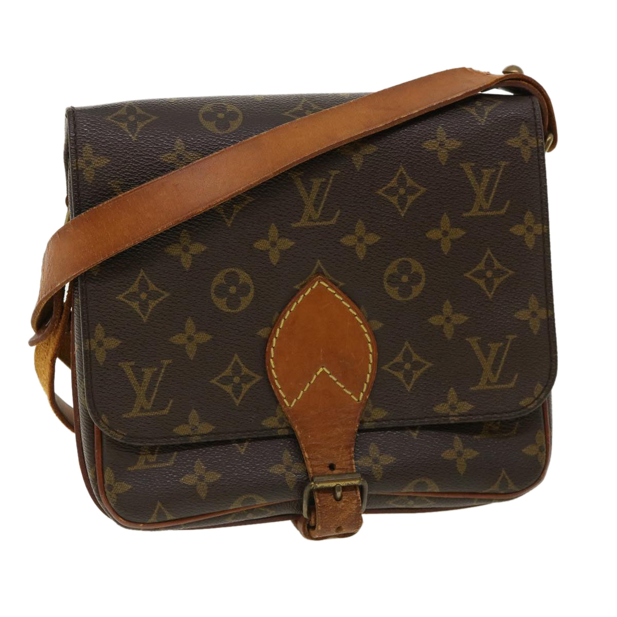 LOUIS VUITTON Monogram Cartouchiere MM Shoulder Bag M51253 LV Auth 32820