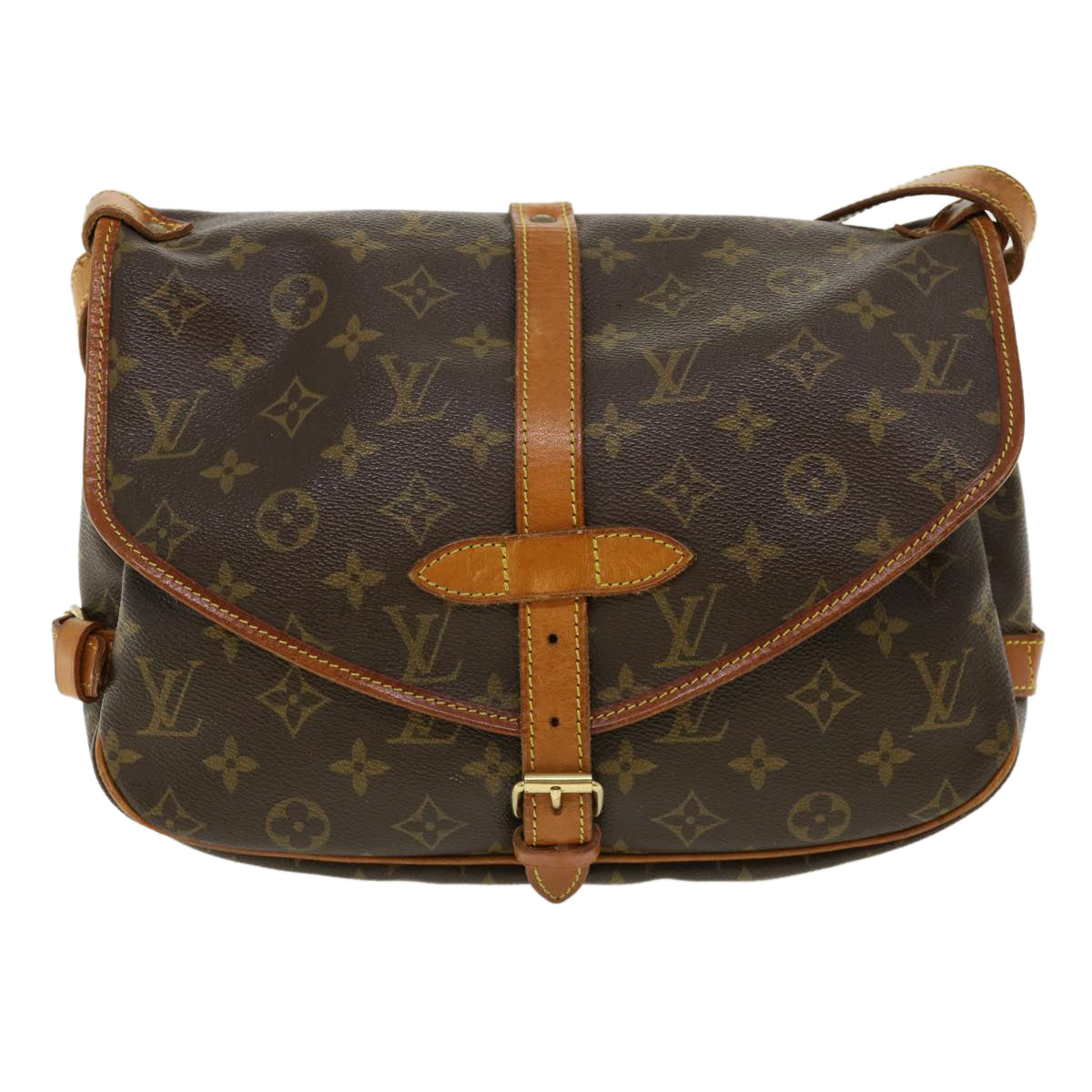 LOUIS VUITTON Monogram Saumur 30 Shoulder Bag M42256 LV Auth 32827