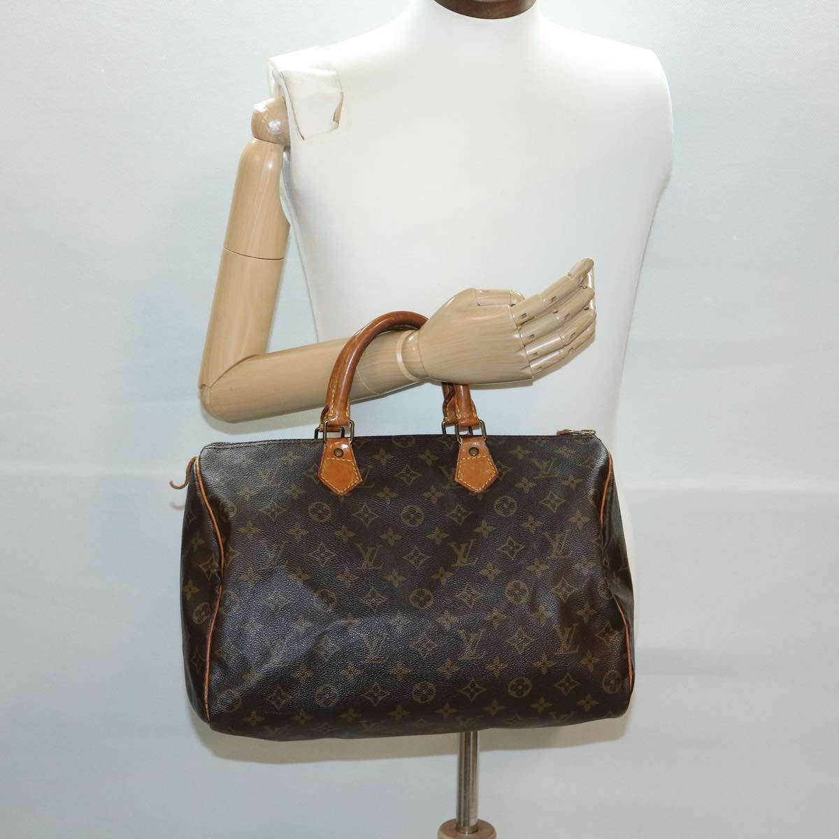 LOUIS VUITTON Monogram Speedy 35 Hand Bag M41524 LV Auth 32857