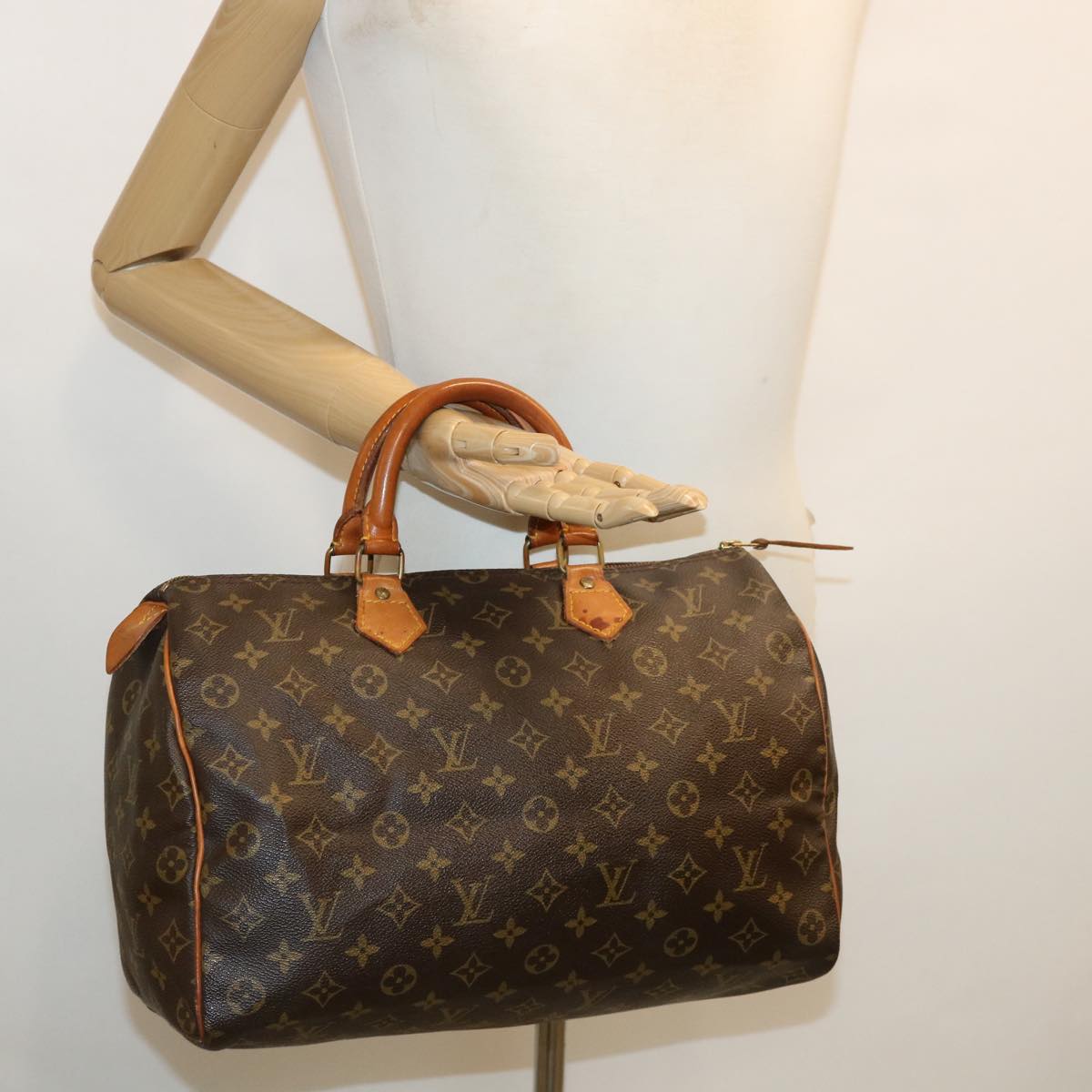 LOUIS VUITTON Monogram Speedy 35 Hand Bag M41524 LV Auth 32877