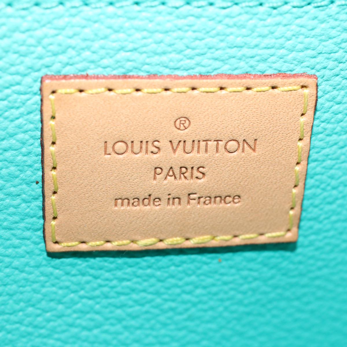 LOUIS VUITTON Turcoise Monogram VLine Pochette Cosmetic Pouch M50290 Auth 32895A