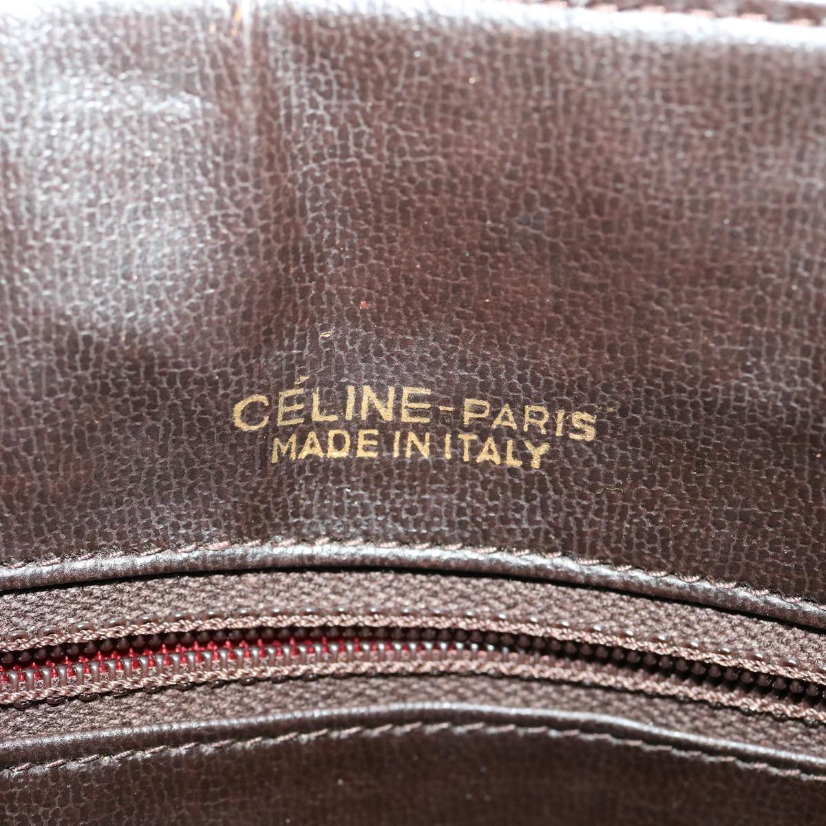 CELINE Shoulder Bag Leather Brown Auth 33155
