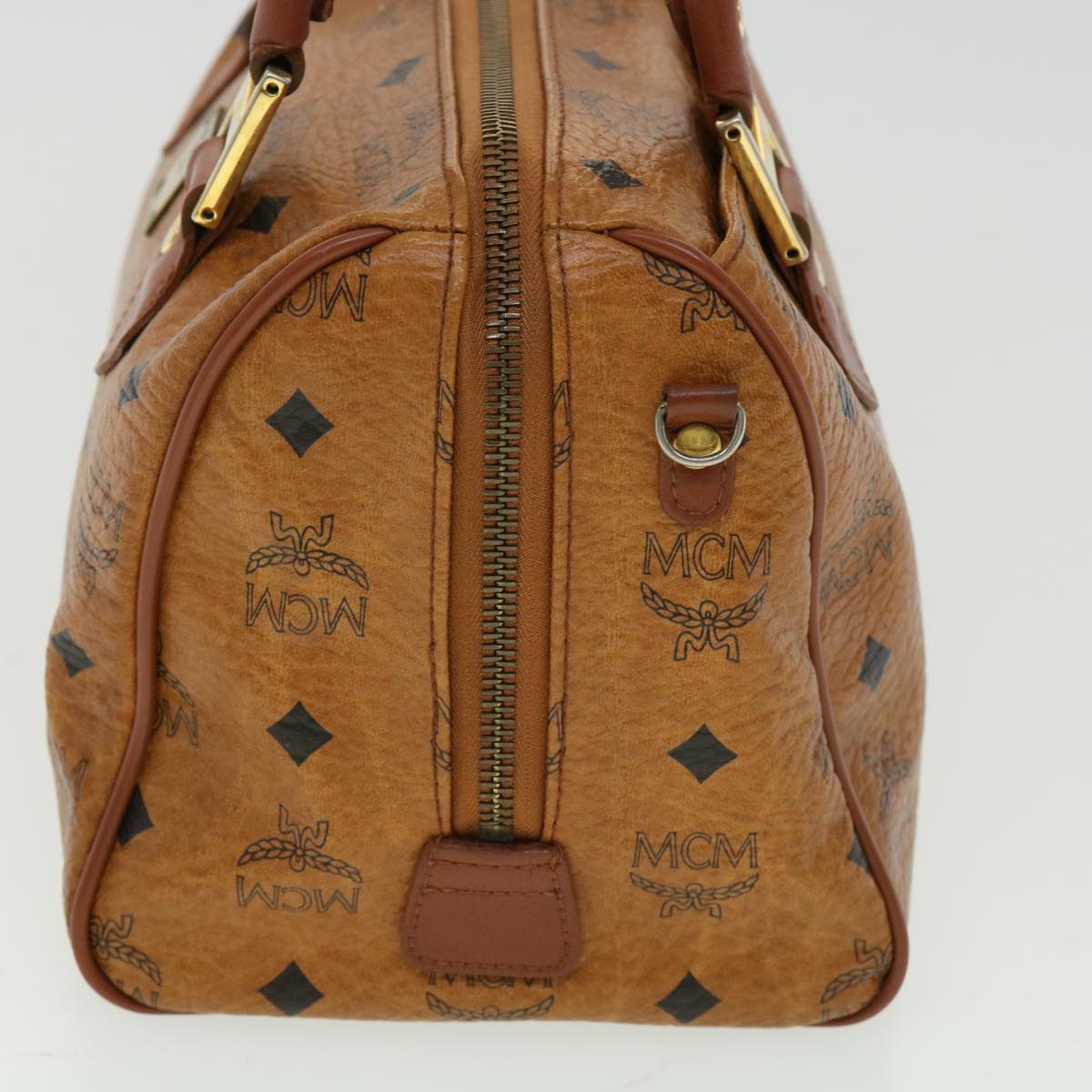 MCM Hand Bag PVC Leather Canvas 2way Brown Auth 33209