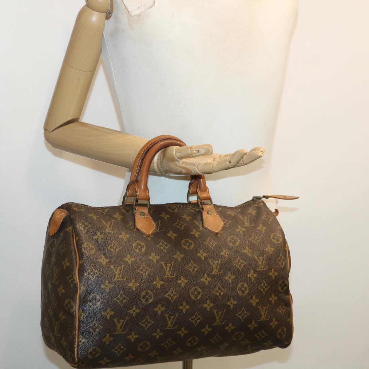 LOUIS VUITTON Monogram Speedy 35 Hand Bag M41524 LV Auth 33254